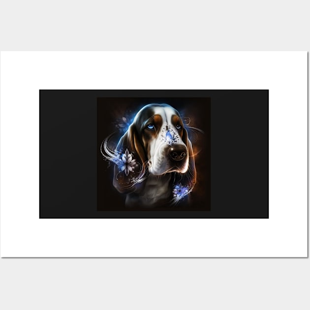 Basset Hound Lace Floral Abstract Wall Art by Enchanted Reverie